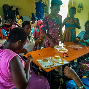 Train young girls and women/widows how to make beads, local slippers, batik making, etc.